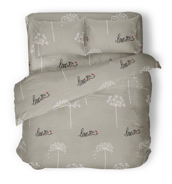 Комплект постільної білизни Dill 2 сірий із малюнком UP! (Underprice) 