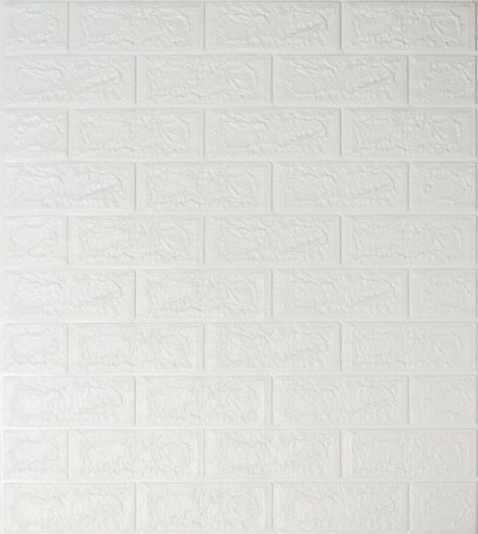 3D-панель ПВХ самоклеюча цегла білий 0,539 кв.м