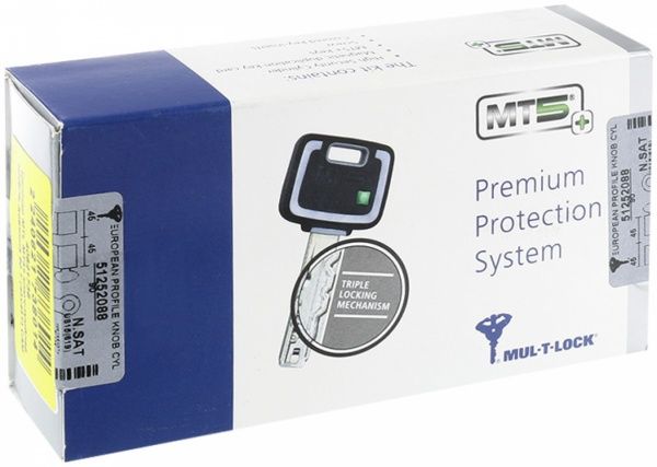 Циліндр Mul-T-Lock MT5 45x45 ключ-вороток 90 мм нікель