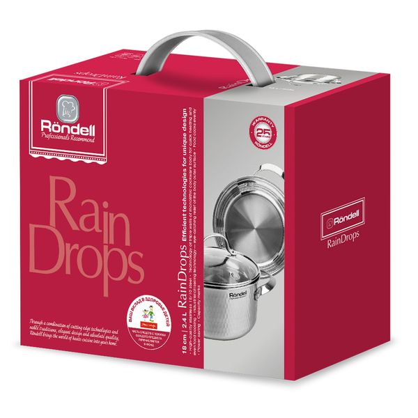 Кастрюля с крышкой RainDrops RDS-1293 2,4 л Rondell
