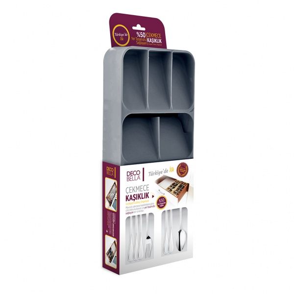 Лоток для столовых приборов двойной Omak Plastik 38,8x17x5,2 см (50804) Deco Bella