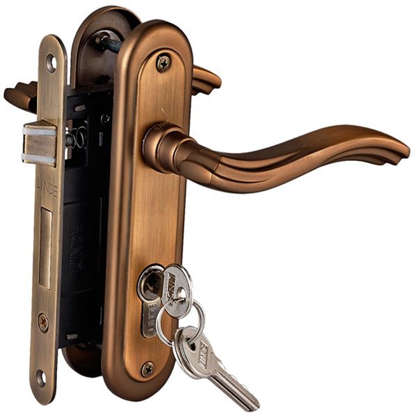 Замок врезной с ручками  Linde А-2002 PZ MACC PZ 62,5 мм бронза/