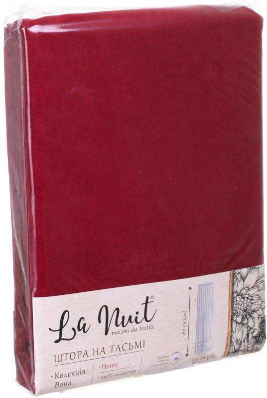 Штора Bona 200х280 см вишневий La Nuit