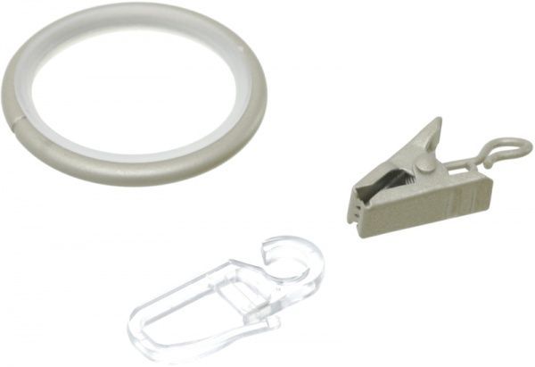 Кольцо Gardinia Kira с прищепкой и крючком d19 мм шампань 10 шт. 