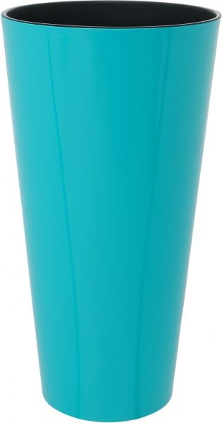 Горщик пластиковий Prosperplast Tubus slim shine 2 в 1 круглий 64л лайм (75950-320) 