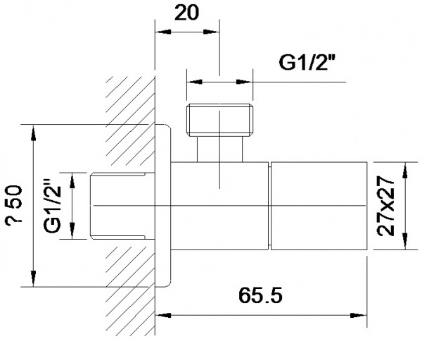 Кран вентильний Imprese Grafiky 1/2х1/2 ZMK041807001