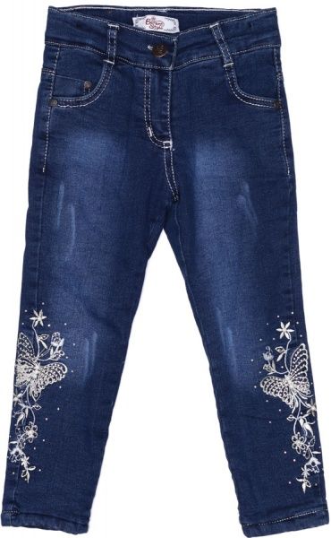 Джинсы Beren Style с бабочкой утепленные р.92-98 2042 