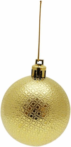 Набор игрушек Шар с рельефным узором золотистый d60 мм 8 шт./уп.  
