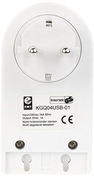 Переходник сетевой EMT евровилка/розетка+2USB с подставкой под мобильный телефон белый 2-0163 