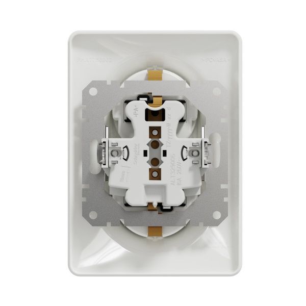 Розетка силовая двойная с заземлением Schneider Electric Sedna Design со шторками без крышки белый SDD311221