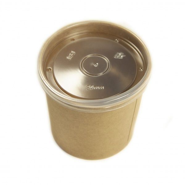 Контейнер Petruzalek круглый бумажный крафт для супов, мороженого или каш 480 мл 25 шт./ уп. 100 x 100 x 100 мм