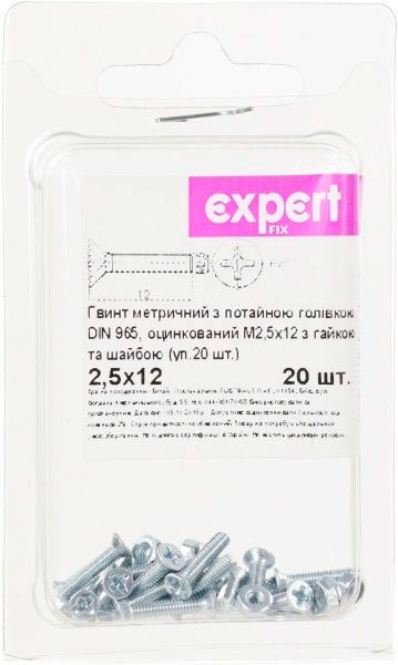 Гвинт метричний DIN965 2,5x12 мм 20 шт Expert Fix