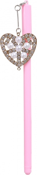 Ручка гелевая Жемчужное сокровище сердце розовая 