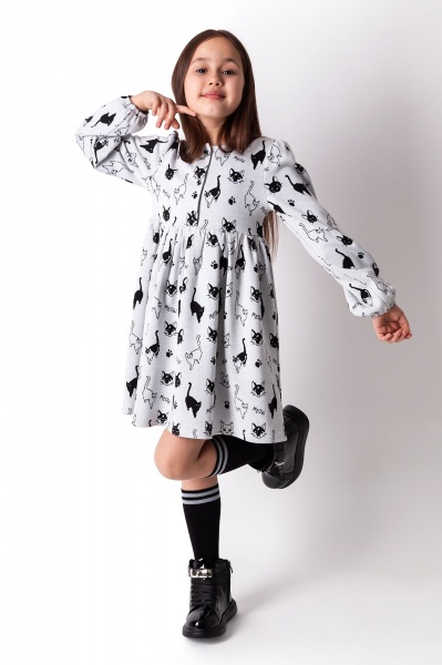 Платье Mevis р.128 серый 4316 