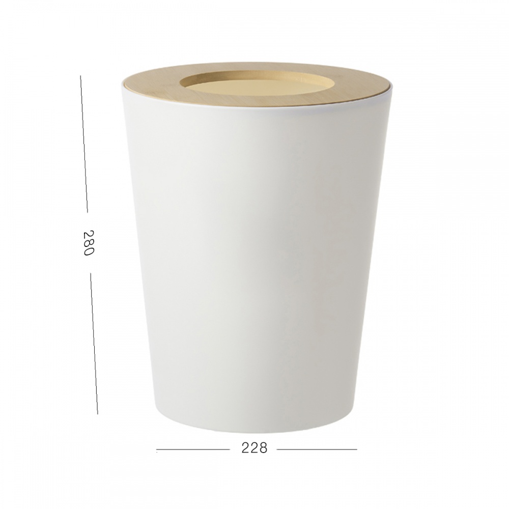 Ведро для мусора MVM 9 л белый/дерево светлое BIN-20 9L WHITE/WOOD