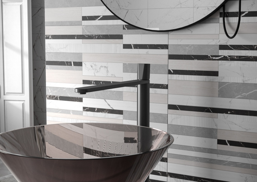 Плитка Allore Group Marmolino White W\DEC M NR Satin 30,8x60,8 см