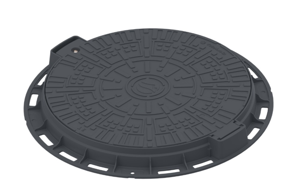 Люк Vodaland 800 мм DN600 3т с замком серый