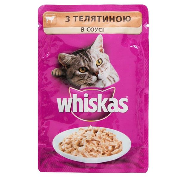 Корм Whiskas з телятиною в соусі 100 г