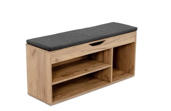 Тумба для обуви Комфи 320x1036x480 мм / дуб сонома / серый 