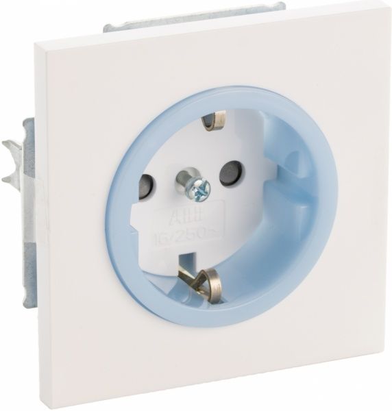 Розетка із заземленням ABB Neo SCHUKO 16 А 250 В зі шторками блакитний