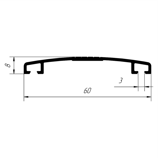 Профіль з'єднувальний АЛЮПРО кришка (АПК) 60х8мм x 3,05м коричневий 