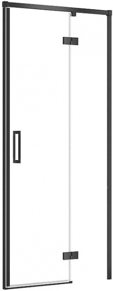 Душові двері Cersanit розпашні Larga 90x195 правосторонні профіль чорний S932-124