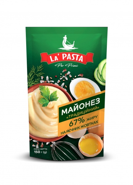 Майонез La Pasta Традиційний 67%, 150 г дой-пак