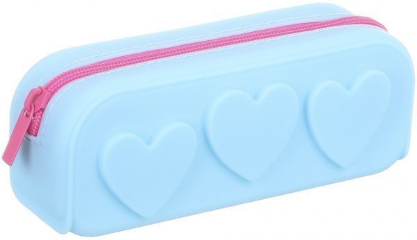 Пенал силиконовый BRPG564 Сердце голубой