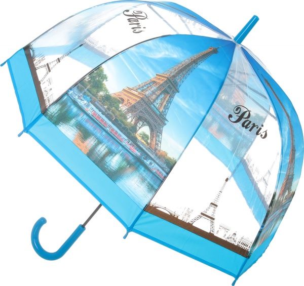 Зонт Урбанистика, трость, автомат голубой 