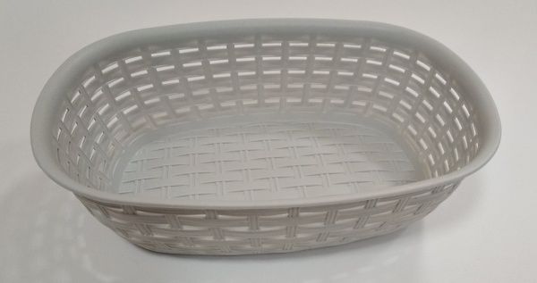 Кошик плетений 25,5x18,5x7,5 см сірий Plastic's Craft
