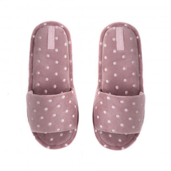 Капці домашні Twins HS-VL велюрові в горошок р. 36-37 рожевий 