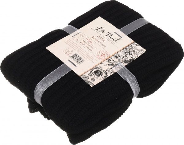 Плед Cotton 130x170 см черный La Nuit 