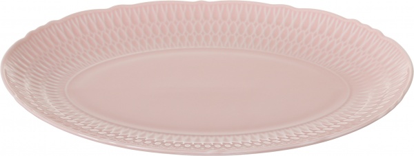 Блюдо овальне Sofia 34 см рожеве Cmielow 