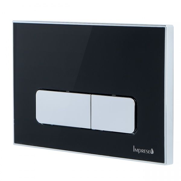 Панель смыва Imprese i7110AB пластиковая, вставка из акрила, черная глянцевая
