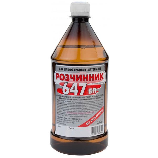 Растворитель БП 647 Velvana 0,8 л