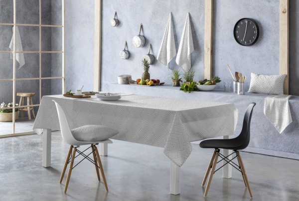 Скатерть Hubble 150x200 см белый с серым Guy Laroche Paris 