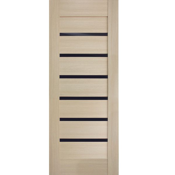 Дверное полотно ОМиС Лагуна ПО черное стекло 800 мм дуб латте