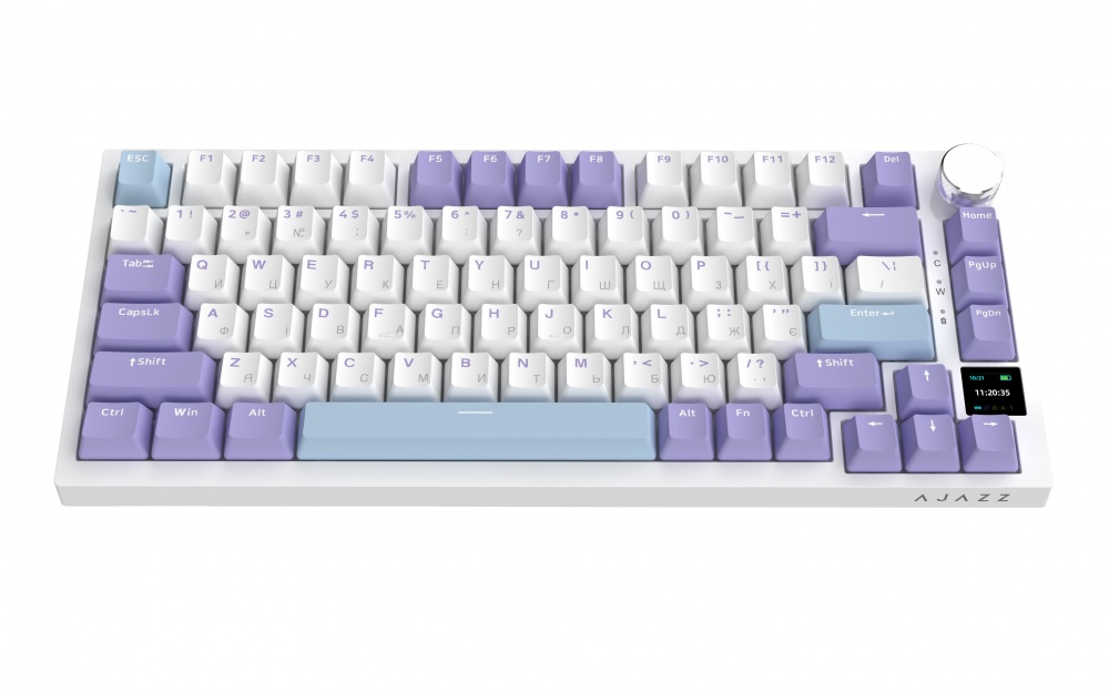 Клавіатура бездротова Ajazz AK820 Pro Flying Fish Switch (AK820PRO-FF-PWB) white