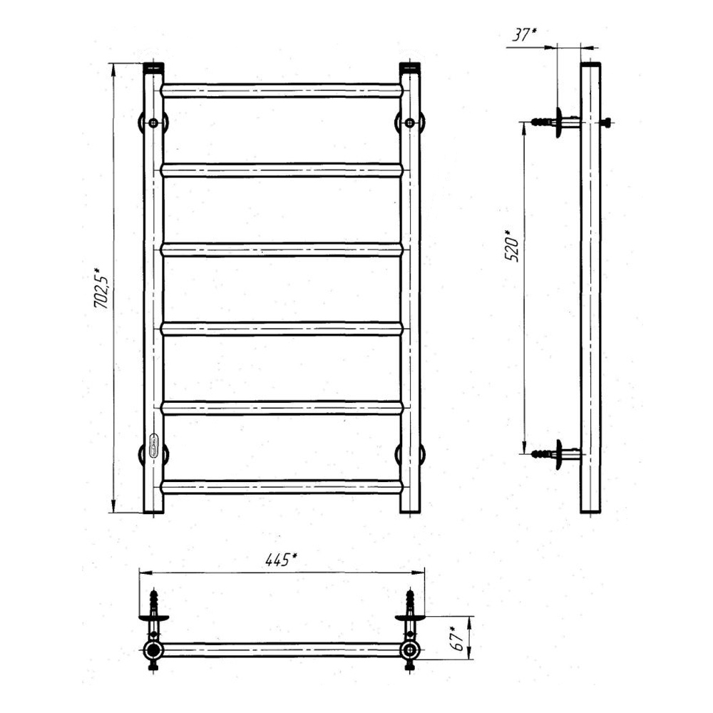 Полотенцесушитель водяной Evro-Termo Лайн П6 400х700