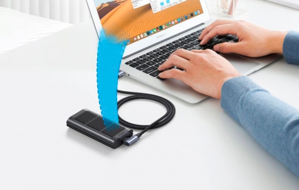 Кабель UGREEN US385 USB-A Male to USB-C Male 3.0 3A 90-Degree Angled Cable 1 м black (20299) 
