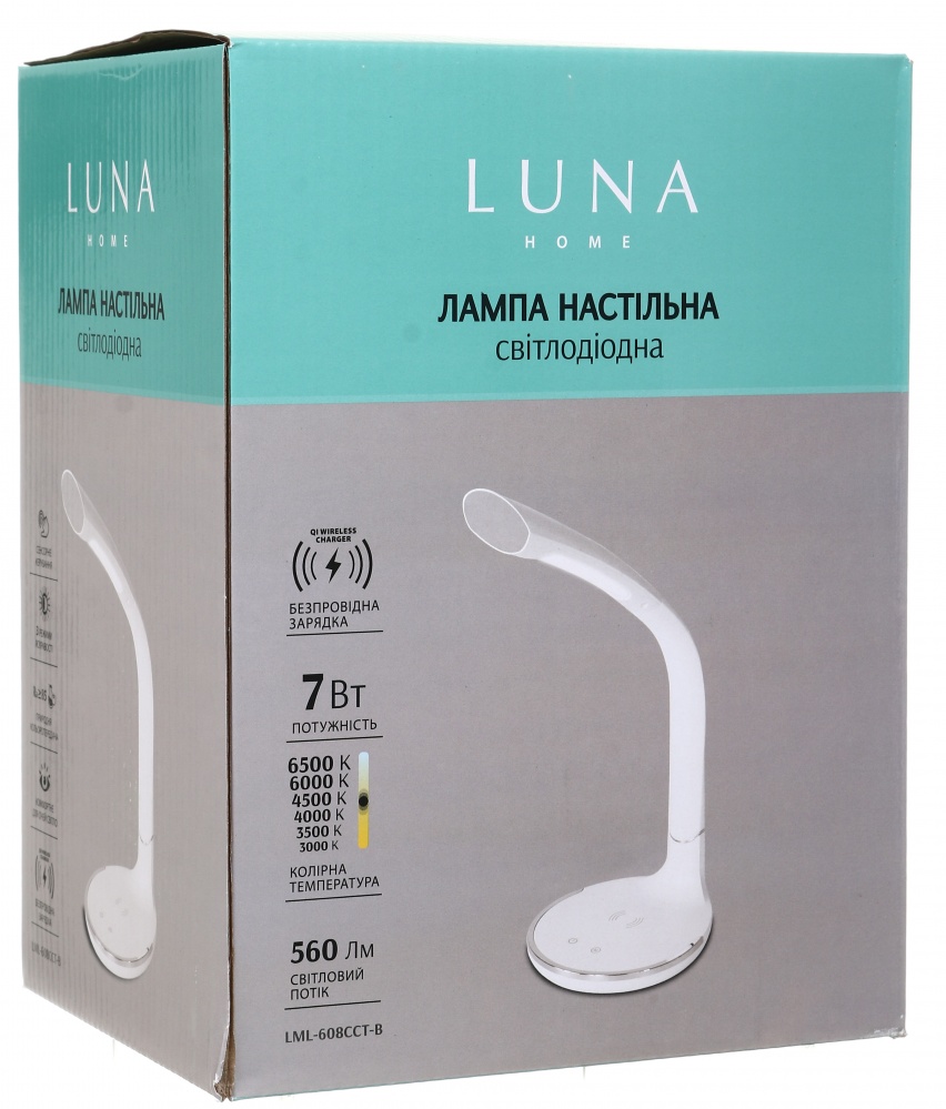 Настольная лампа Luna 7 Вт белый LML-608CCT-B