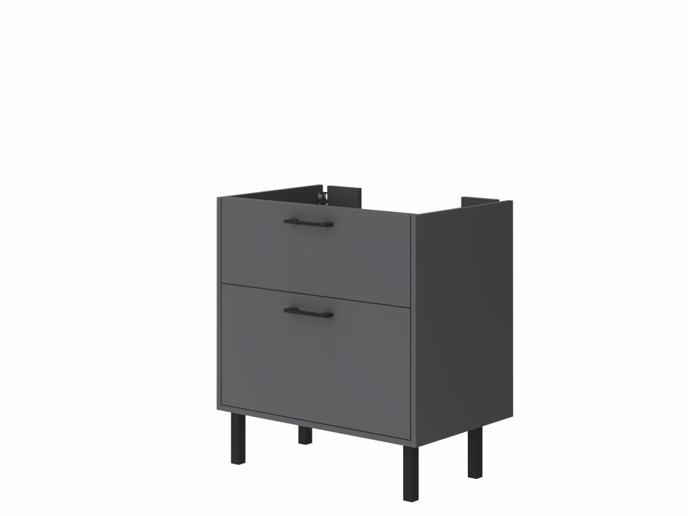 Тумба ЮВЕНТА Afina 70 см Антрацит под столешницу или умывальник Piedra 70