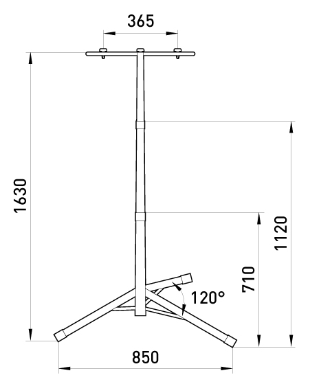 Стійка металева для прожекторів E.NEXT e.halogen.base.2.150.500 l0140004