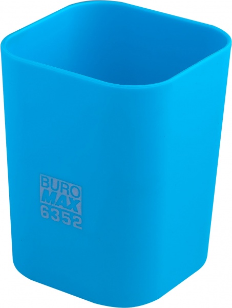 Стакан для письменных принадлежностей RUBBER TOUCH BM.6352-14 голубой Buromax