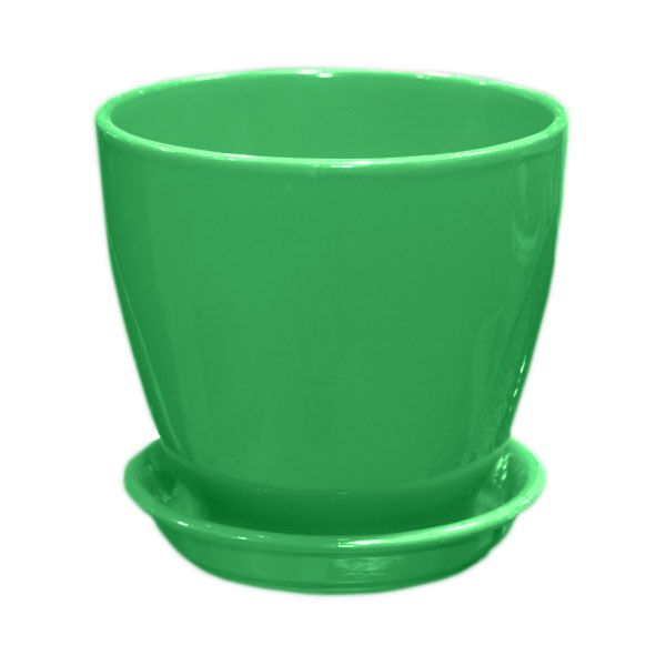 Горшок цветочный Ориана-Запорожкерамика Кедр №3 глянцевый 1.6 л зеленый