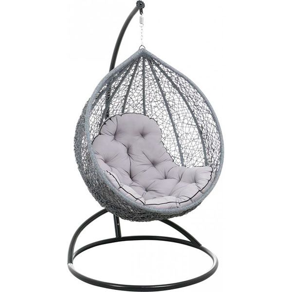 Кресло-кокон Джулия серый с подушкой