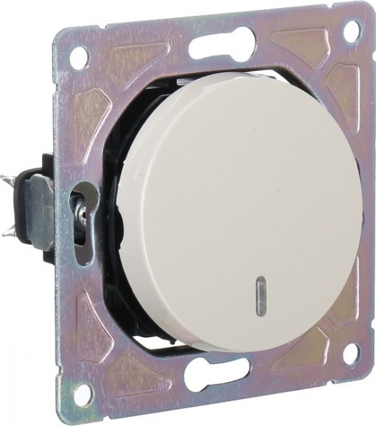 Вимикач одноклавішний HausMark Bela з підсвіткою 10 А 220В крем SNG-SWP,RD20MG1W1L-CR