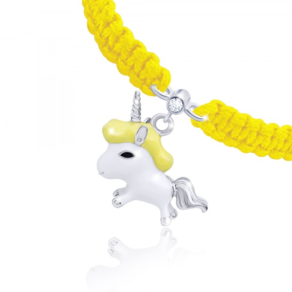 Браслет плетений UMa&UMi Єдиноріг жовтий