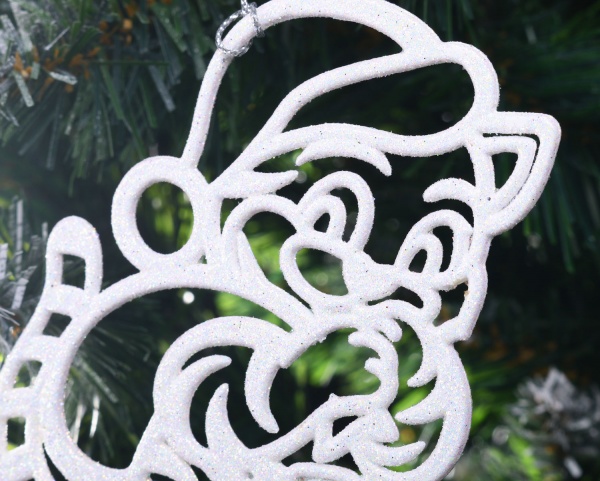 Підвіска Тигрик з мішком 2Д d 12 см білий