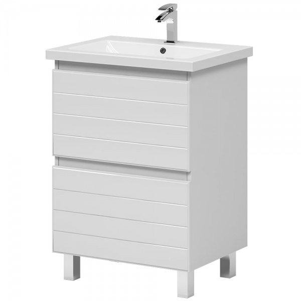 Тумба на ножках Aquarius Siena белый с умывальником Комо 60